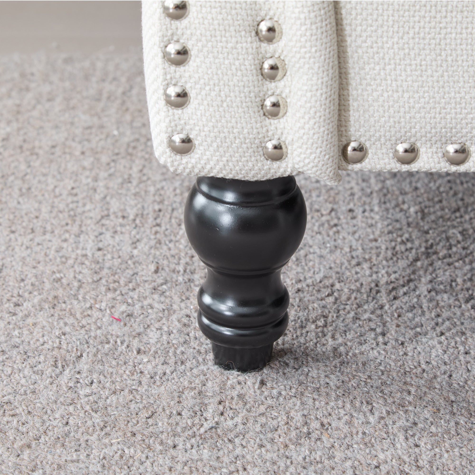 83 Inch Faux Leather Rolled Arm Sofa with Nailhead Trim