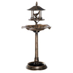 Outsunny 3-in-1 Garden Bird Bath Bowl Pedestal with Bird Feeder and Planter