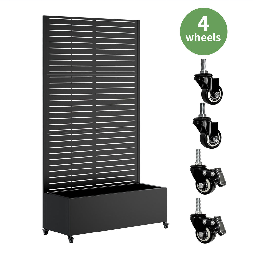 Metal Planter Box with Trellis, 73' x 35' x 16" Raised Garden Bed