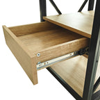 Set of 2 Modern End Tables with Drawer - Nightstands for Bedroom & Living Room
