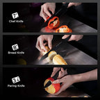 15-Piece: Non-Stick Coating Kitchen Knife Set