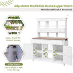 TOPMAX 65.7" Tall Garden Potting Bench Table with Hutch