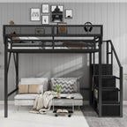 Loft Bed With Storage Shelves, Wardrobe