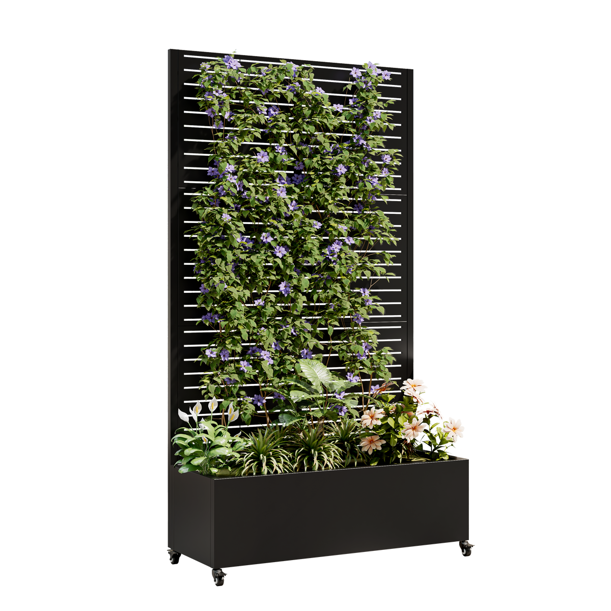 Metal Planter Box with Trellis, 73' x 35' x 16" Raised Garden Bed