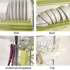 3 Tier Dish Drying Rack Drainer Kitchen Storage Board Cutlery Cup Shelf