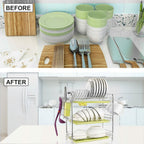3 Tier Dish Drying Rack Drainer Kitchen Storage Board Cutlery Cup Shelf