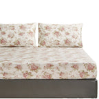 DaDa Bedding Hint of Mint Floral Cotton Fitted Sheet Set