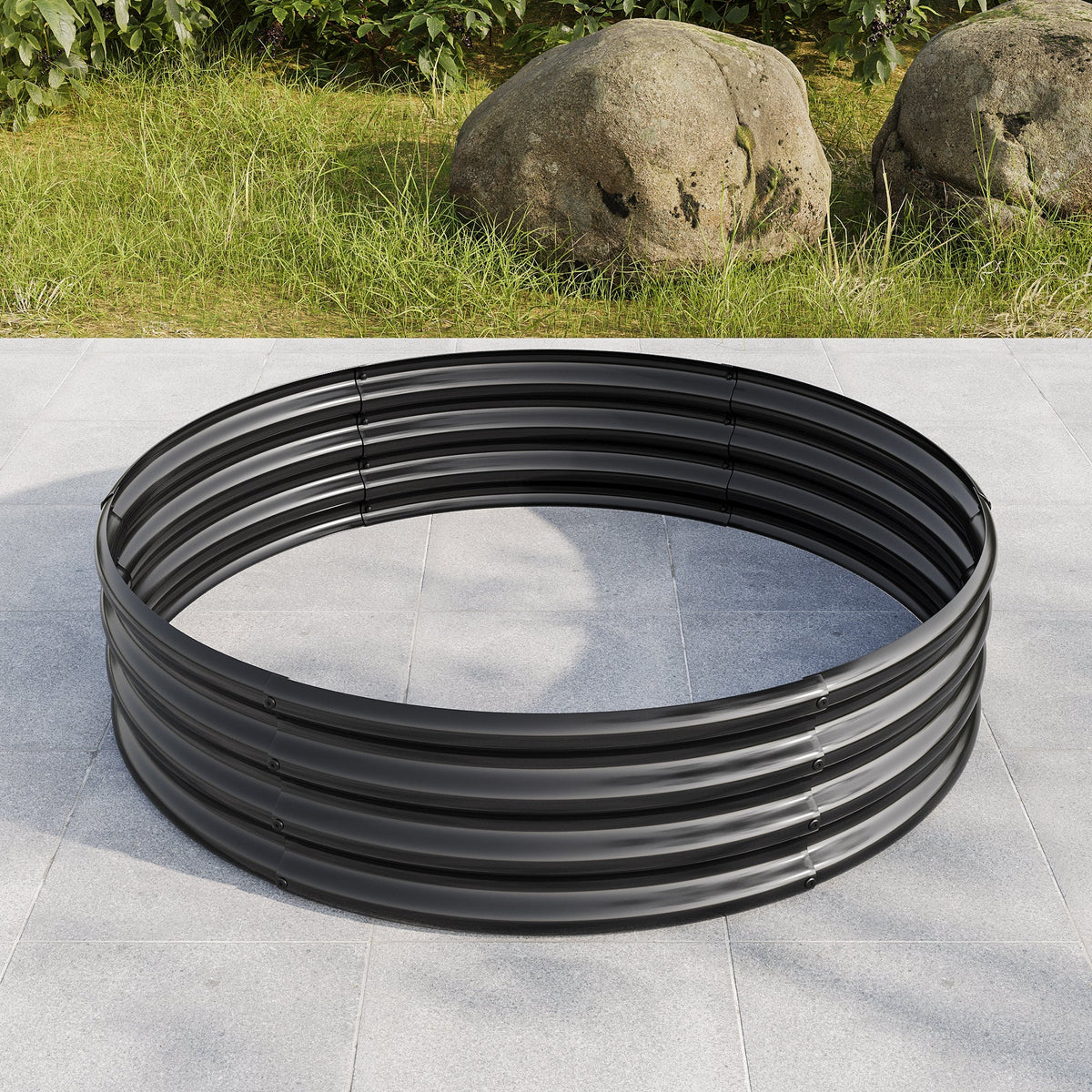 2PCS 47.24" Round Raised Garden Beds for Outdoor Gardening
