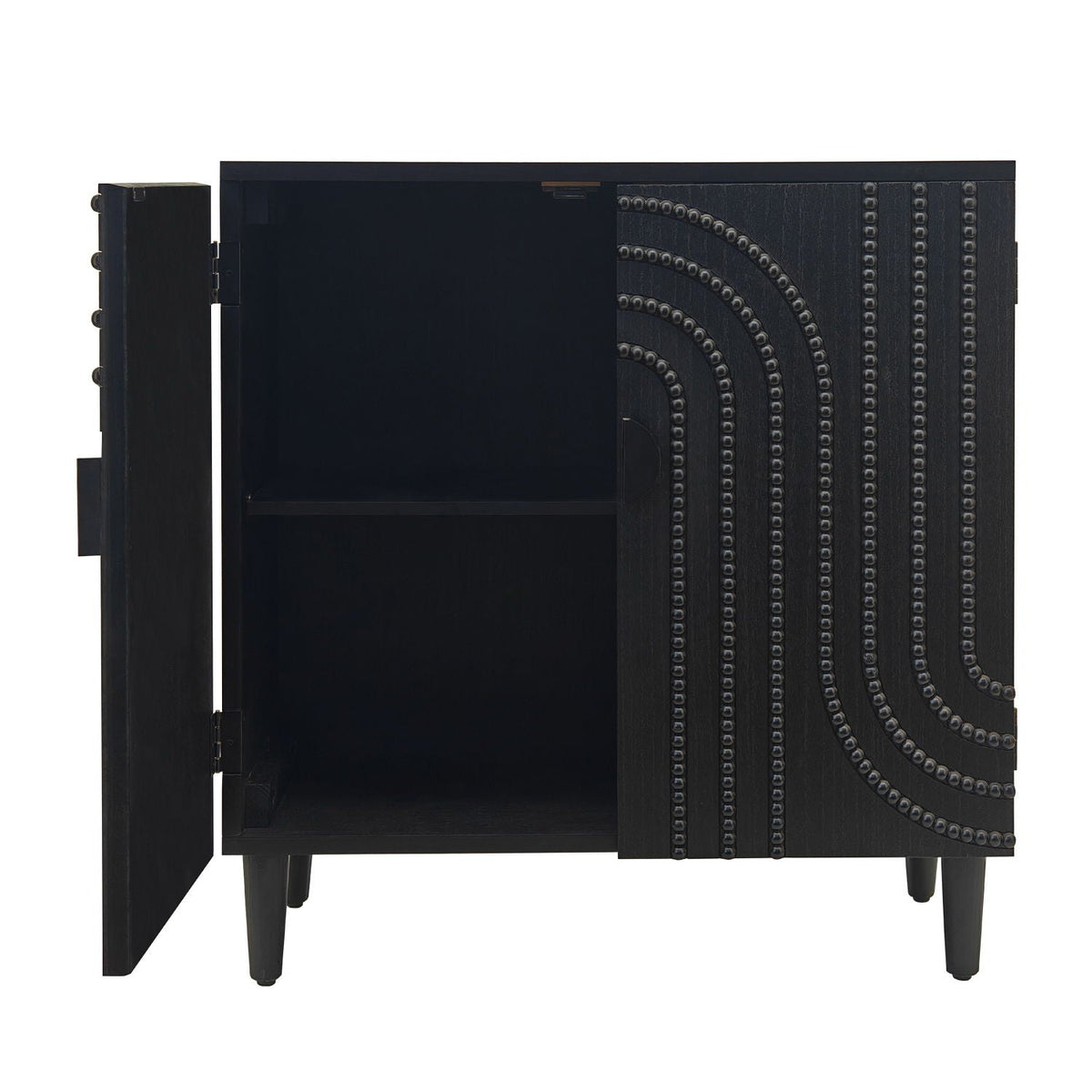 2 Door Storage Cabinet With Adjustable Shelf - Black