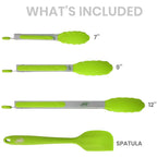 4-Pack: Kaluns Kitchen Tongs for Cooking with Silicone Spatula