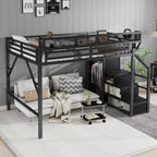 Loft Bed With Storage Shelves, Wardrobe