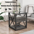 Set of 2 Modern End Tables with Drawer - Nightstands
