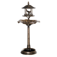 Outsunny 3-in-1 Garden Bird Bath Bowl Pedestal with Bird Feeder and Planter