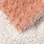 DaDa Bedding Coral Peach Rose Faux Fur Sherpa Throw Blanket