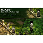 6-Pack: Outdoor Solar Light Powered Garden Pathway Lights Waterproof Hollow with Ground Spike