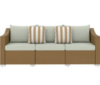 Rattan Wicker Seater Patio Couch with Cushions and Throw Pillows