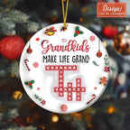 Personalized Grandma Acrylic Ornament - Christmas Gift Idea For Grandma/Grandkid - Grandkids Make Life More Grand