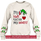 Personalized Grinch Hand Embroidered Sweater - Up to 6 Kids - Christmas Gift Idea For Grandma/Mom - My Kids Stole My Heart