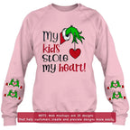 Personalized Grinch Hand Embroidered Sweater - Up to 6 Kids - Christmas Gift Idea For Grandma/Mom - My Kids Stole My Heart
