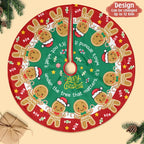 Personalized Gingerbread Christmas Tree Skirt - Gift Idea For Family - Up to 12 Member