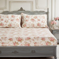 DaDa Bedding Hint of Mint Floral Cotton Fitted Sheet Set
