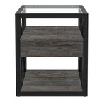 Set of 2 Modern End Tables with Drawer - Nightstands