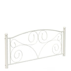 Queen Size Unique Flower Sturdy System Metal Bed Frame with Headboard and Footboard