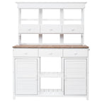 TOPMAX 65.7" Tall Garden Potting Bench Table with Hutch