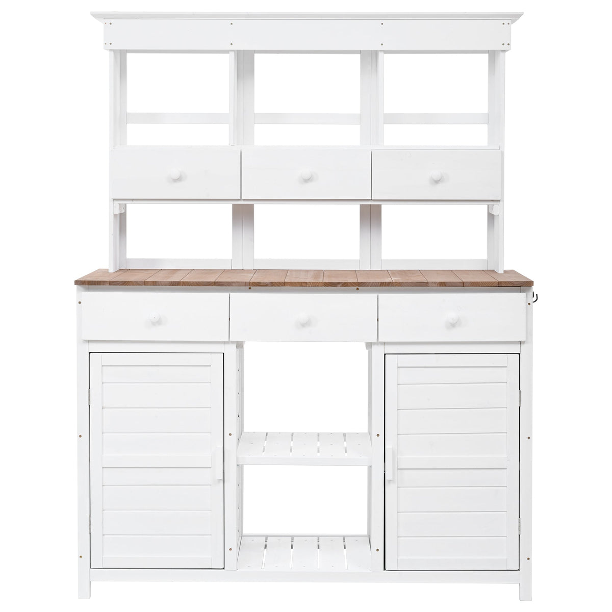 TOPMAX 65.7" Tall Garden Potting Bench Table with Hutch