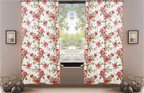 DaDa Bedding Set of 2-Pieces Romantic Roses Pink Floral Sheer Window Panel Curtains (JHW-879)