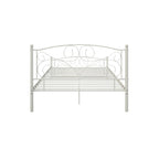 Queen Size Unique Flower Sturdy System Metal Bed Frame with Headboard and Footboard