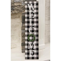 Buffalo Check Welcome Sign With Easel