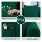 Spring Sofa with High-Quality Fabric in Green
