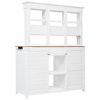 TOPMAX 65.7" Tall Garden Potting Bench Table with Hutch