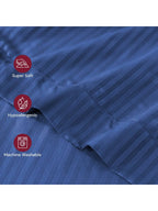Lux Decor Collection 4 Pc Stripe Bed Sheets High GSM Brushed Microfiber Sheets - Elevate Your Sleep Experience