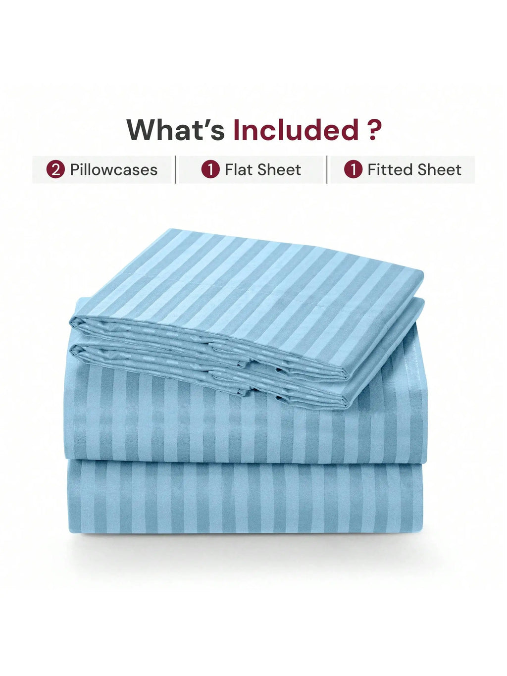 Lux Decor Collection 4 Pc Stripe Bed Sheets High GSM Brushed Microfiber Sheets - Elevate Your Sleep Experience