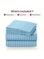 Lux Decor Collection 4 Pc Stripe Bed Sheets High GSM Brushed Microfiber Sheets - Elevate Your Sleep Experience