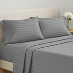 Lux Decor Collection 4 Pc Stripe Bed Sheets High GSM Brushed Microfiber Sheets - Elevate Your Sleep Experience