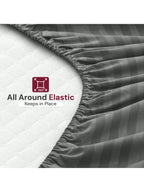 Lux Decor Collection 4 Pc Stripe Bed Sheets High GSM Brushed Microfiber Sheets - Elevate Your Sleep Experience