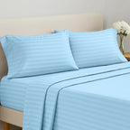 Lux Decor Collection 4 Pc Stripe Bed Sheets High GSM Brushed Microfiber Sheets - Elevate Your Sleep Experience
