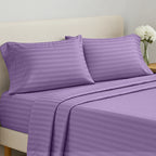 Lux Decor Collection 4 Pc Stripe Bed Sheets High GSM Brushed Microfiber Sheets - Elevate Your Sleep Experience