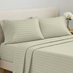 Lux Decor Collection 4 Pc Stripe Bed Sheets High GSM Brushed Microfiber Sheets - Elevate Your Sleep Experience