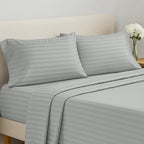 Lux Decor Collection 4 Pc Stripe Bed Sheets High GSM Brushed Microfiber Sheets - Elevate Your Sleep Experience