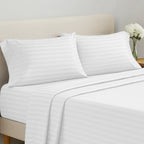 Lux Decor Collection 4 Pc Stripe Bed Sheets High GSM Brushed Microfiber Sheets - Elevate Your Sleep Experience