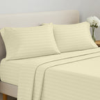 Lux Decor Collection 4 Pc Stripe Bed Sheets High GSM Brushed Microfiber Sheets - Elevate Your Sleep Experience