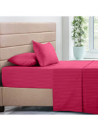 Lux Decor Collection 4 Pc Stripe Bed Sheets High GSM Brushed Microfiber Sheets - Elevate Your Sleep Experience