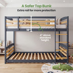 Solid Wood Twin Over Twin Bunk Bed For Kids