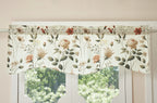 DaDa Bedding Collection Enchanted Meadow Semi-Sheer Valance - Floral Elegance in Beige, Rose, and Soft Green, Light Filtering See Through Microfiber, Rod Pocket Design, 18x52 Inches