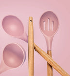 Silicone Kitchenware Cooking Utensils Set Non-stick Cookware Spatula Shovel Egg Beaters Wooden Handle Kitchen Cooking Tool Set