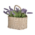 Wall Hanging Woven Basket Home Decor Rustic Straw Storage Basket Rattan Straw Woven Plant Holder House Storage Shelf